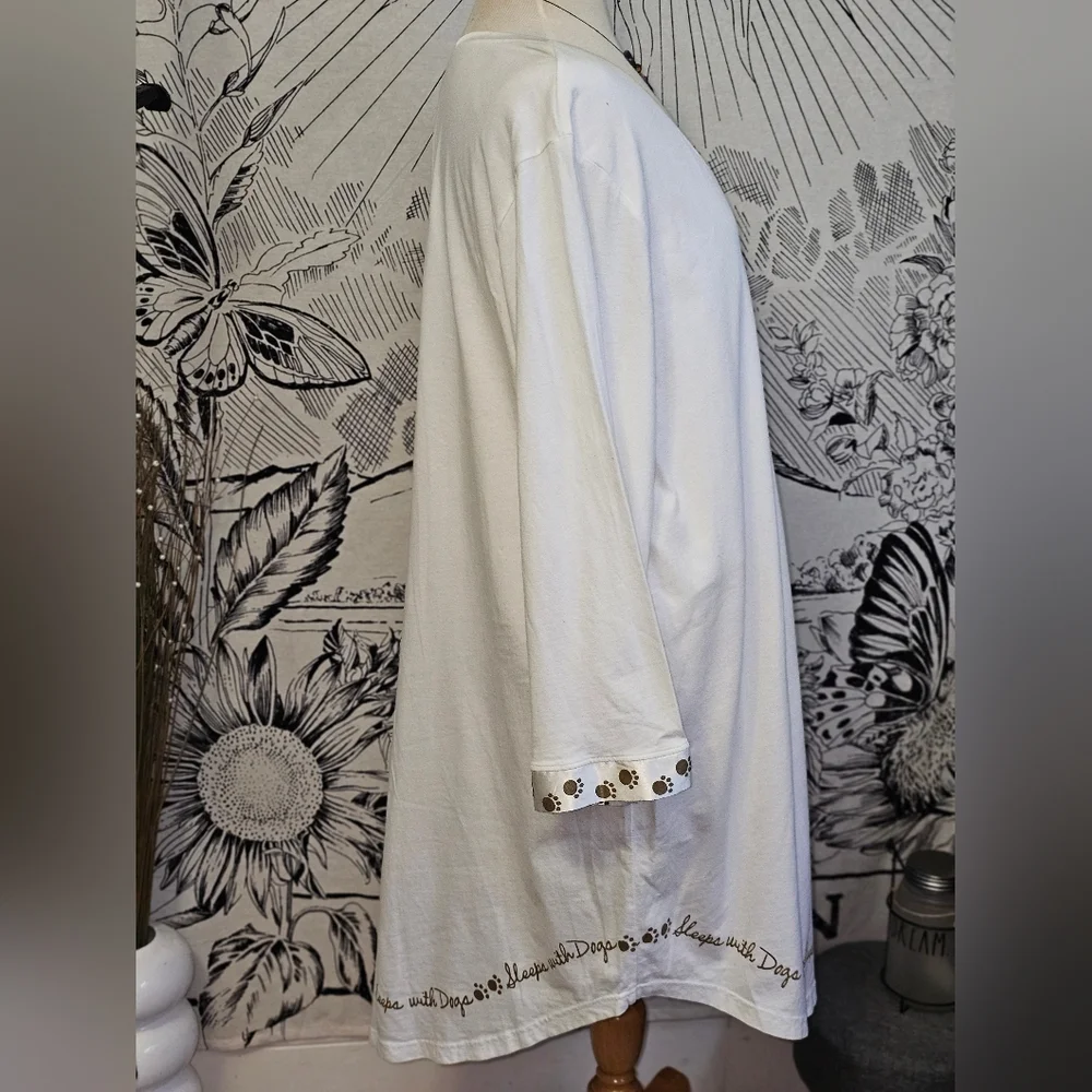 Like New Faceplant Dreams 100% Cotton 'Sleeps With Dogs' Night Shirt OSFM - Picture 6 of 10